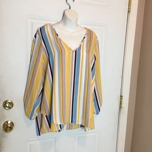 Zac and Racheal Colorful Shirt 👚🧡💙🤍